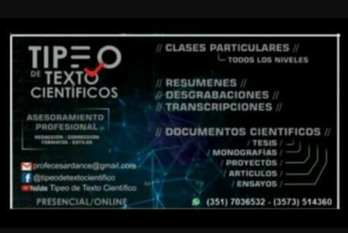 Clases Particulares y Tipeo de Texto 